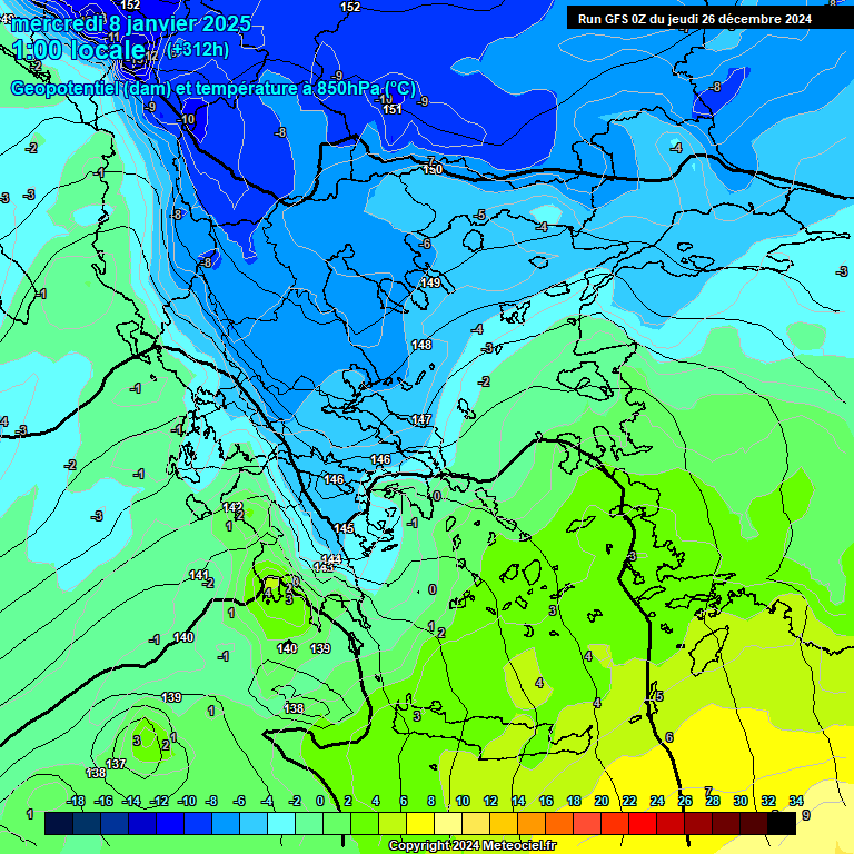 Modele GFS - Carte prvisions 