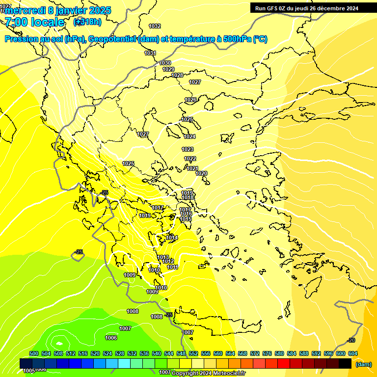 Modele GFS - Carte prvisions 