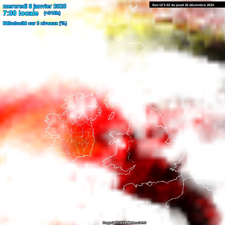 Modele GFS - Carte prvisions 