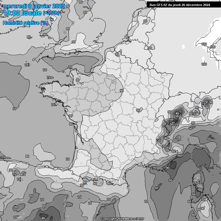 Modele GFS - Carte prvisions 