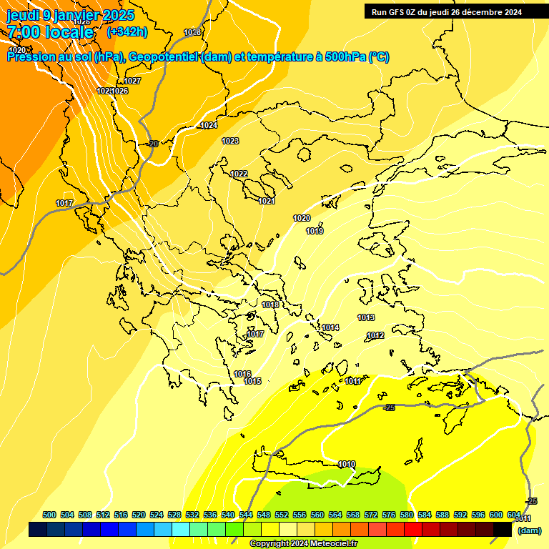 Modele GFS - Carte prvisions 