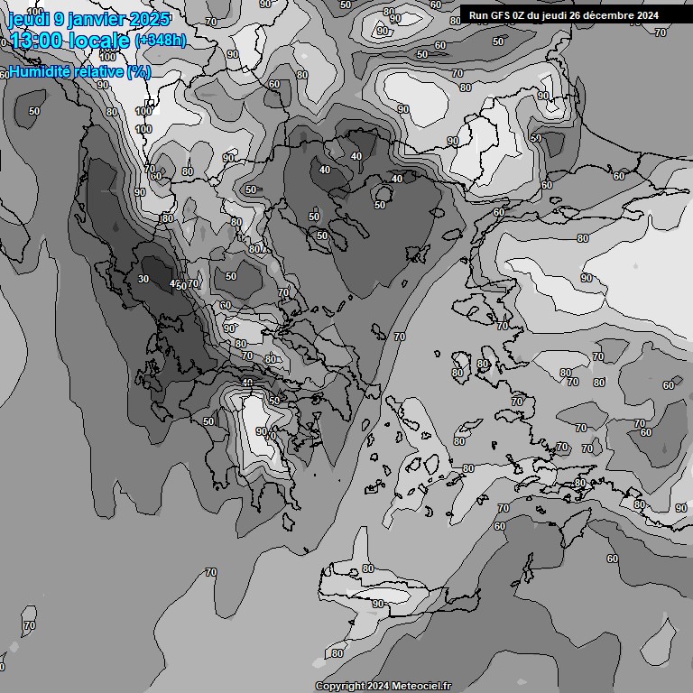 Modele GFS - Carte prvisions 