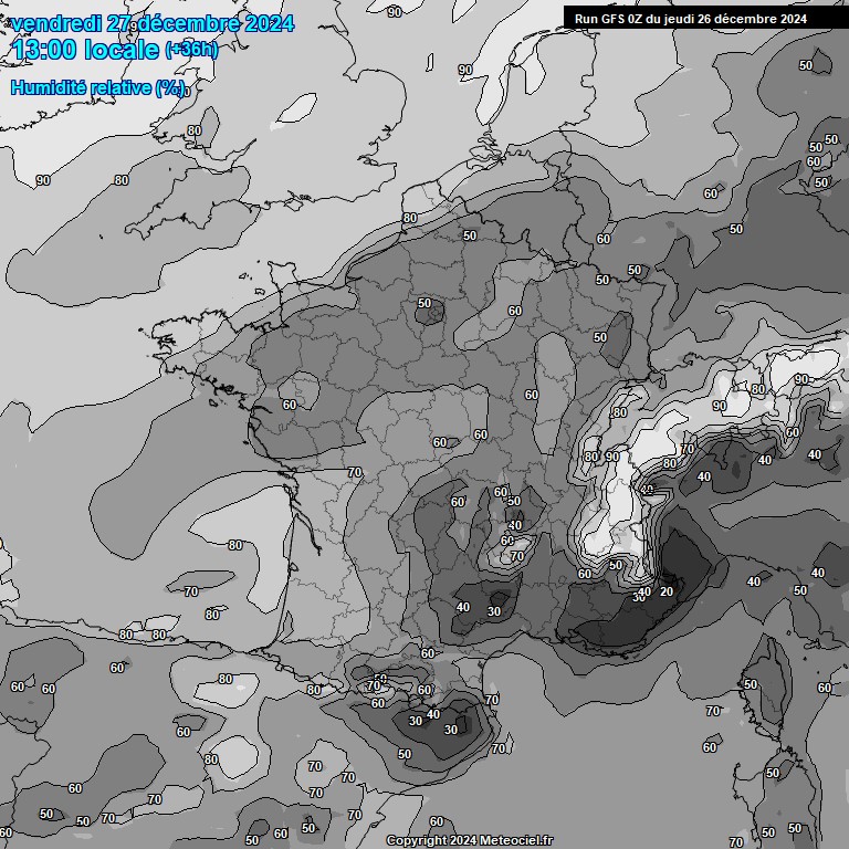 Modele GFS - Carte prvisions 