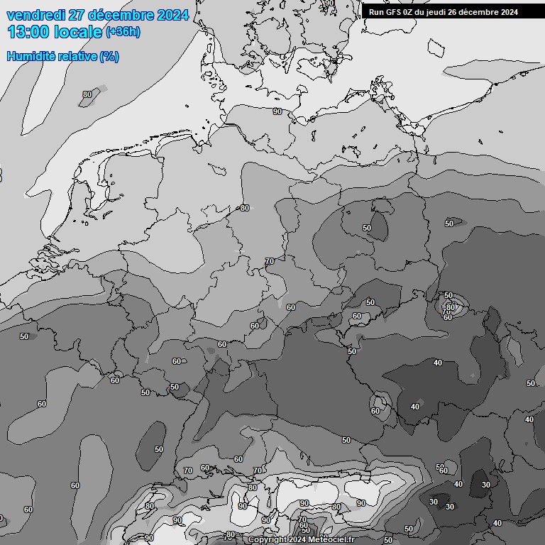 Modele GFS - Carte prvisions 