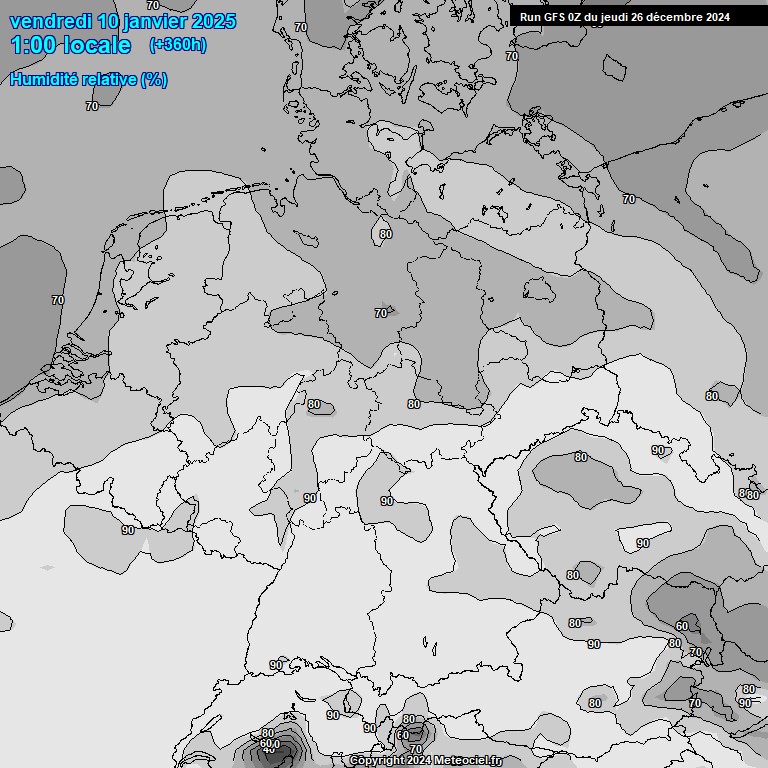 Modele GFS - Carte prvisions 