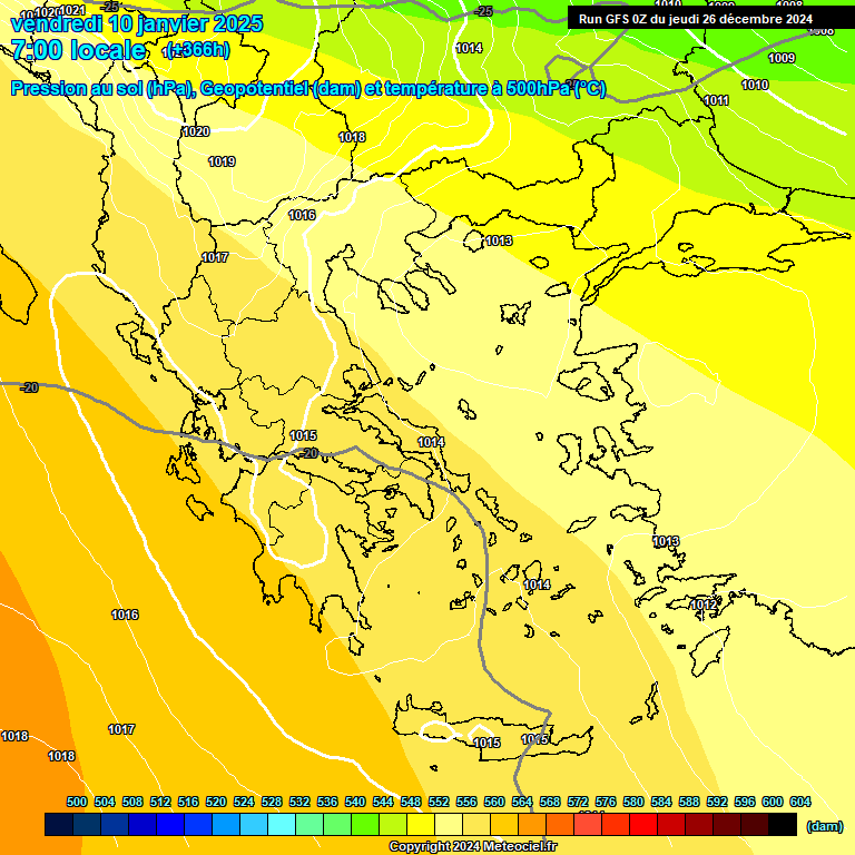 Modele GFS - Carte prvisions 