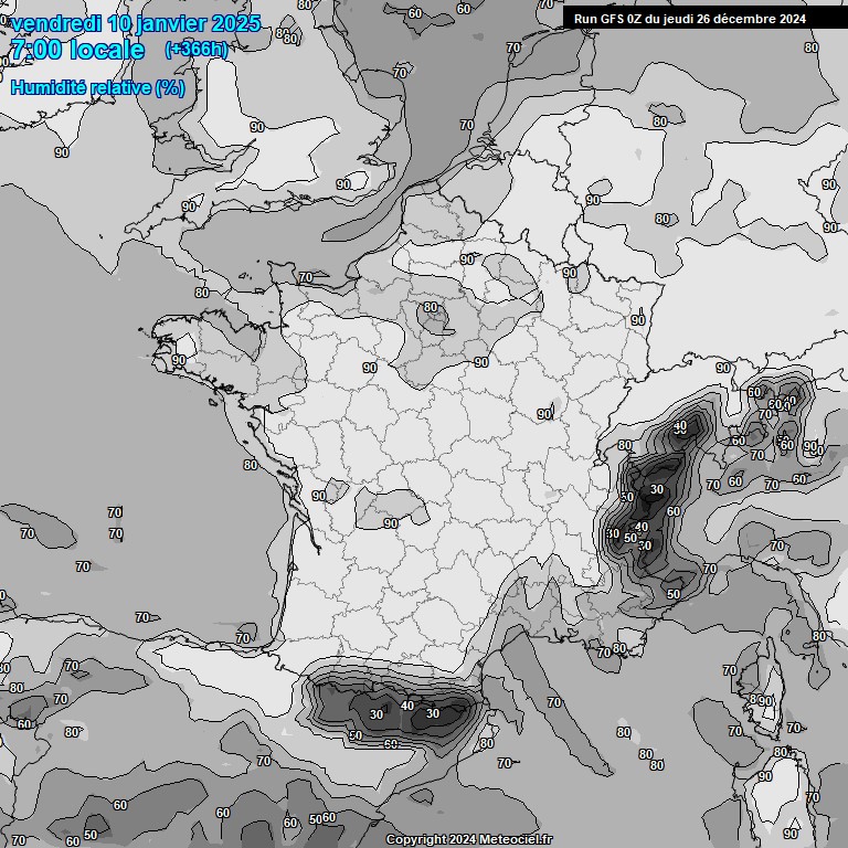 Modele GFS - Carte prvisions 