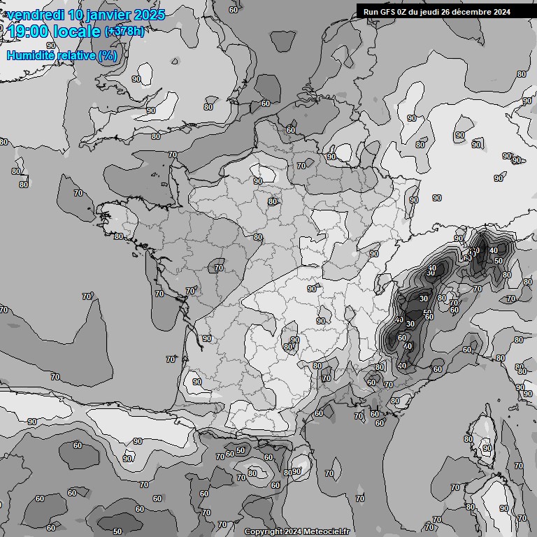 Modele GFS - Carte prvisions 