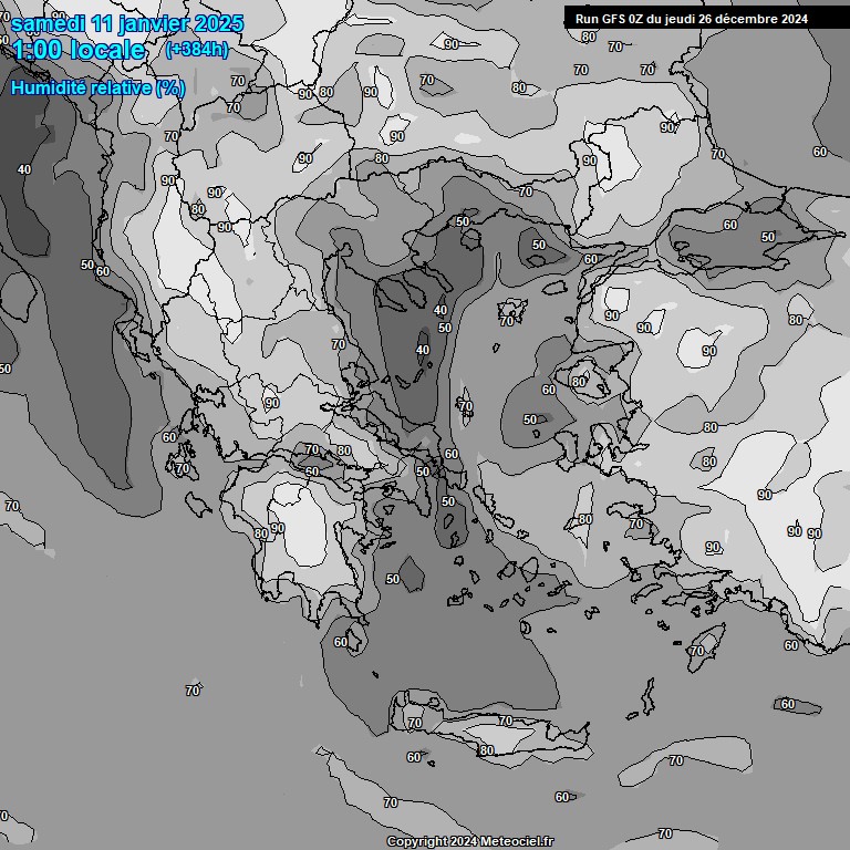 Modele GFS - Carte prvisions 