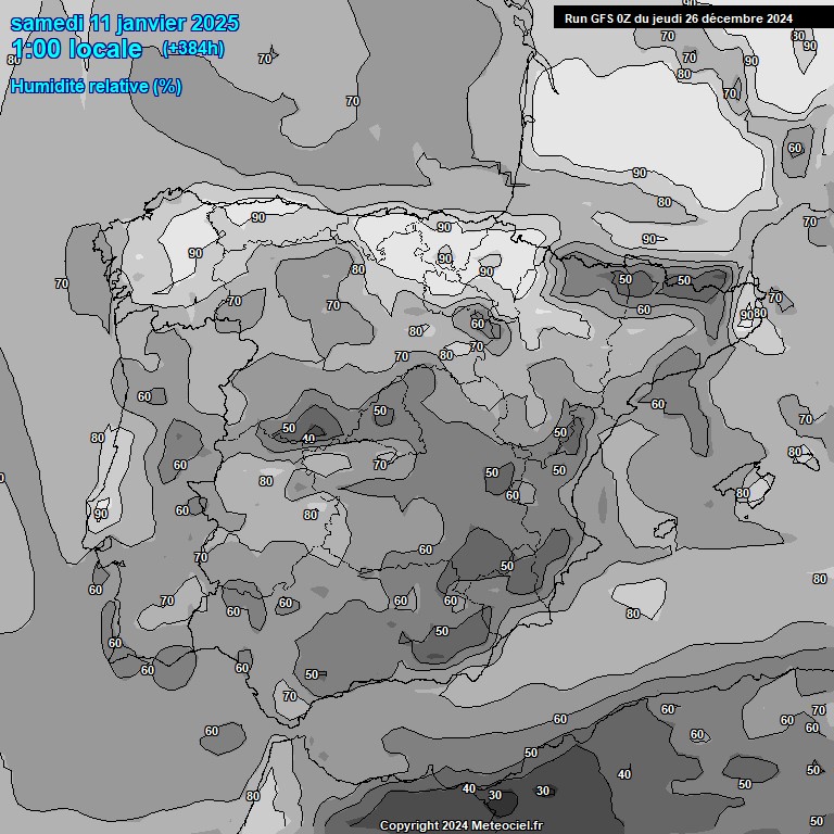 Modele GFS - Carte prvisions 