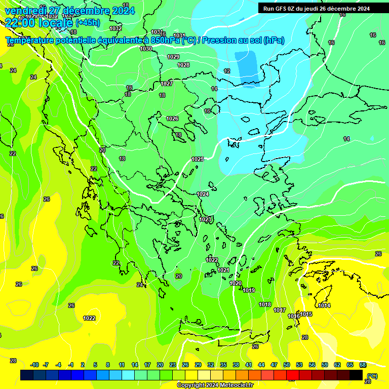 Modele GFS - Carte prvisions 