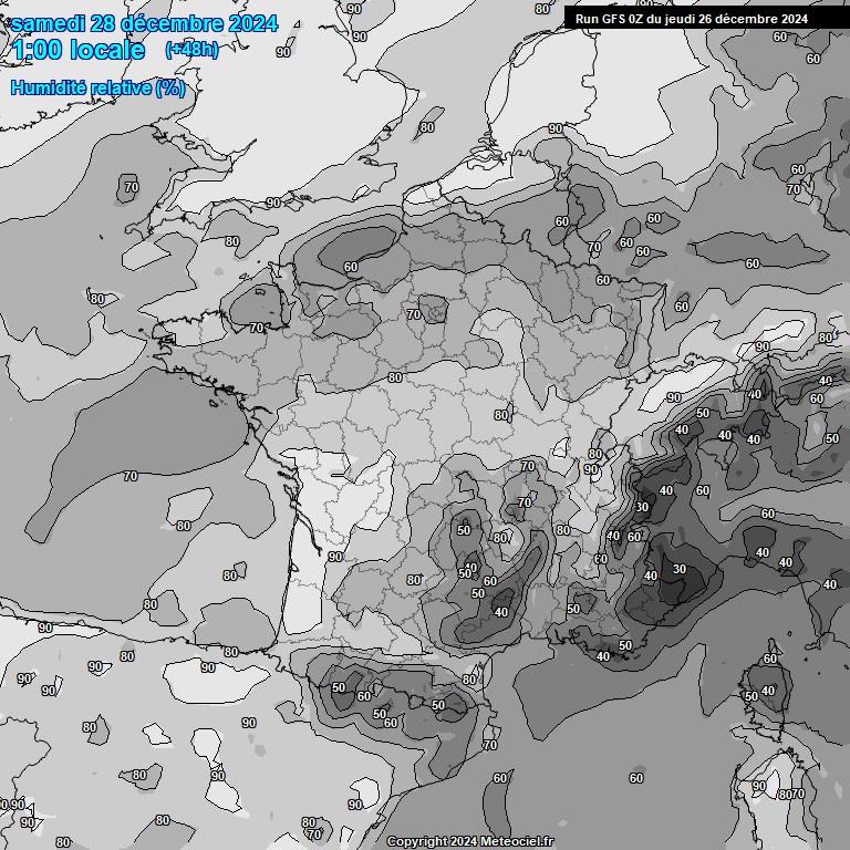 Modele GFS - Carte prvisions 