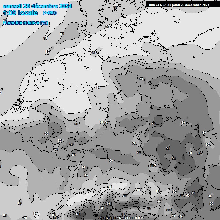 Modele GFS - Carte prvisions 