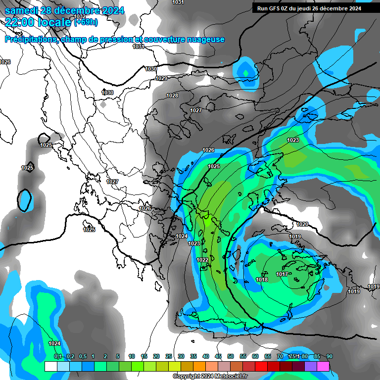 Modele GFS - Carte prvisions 