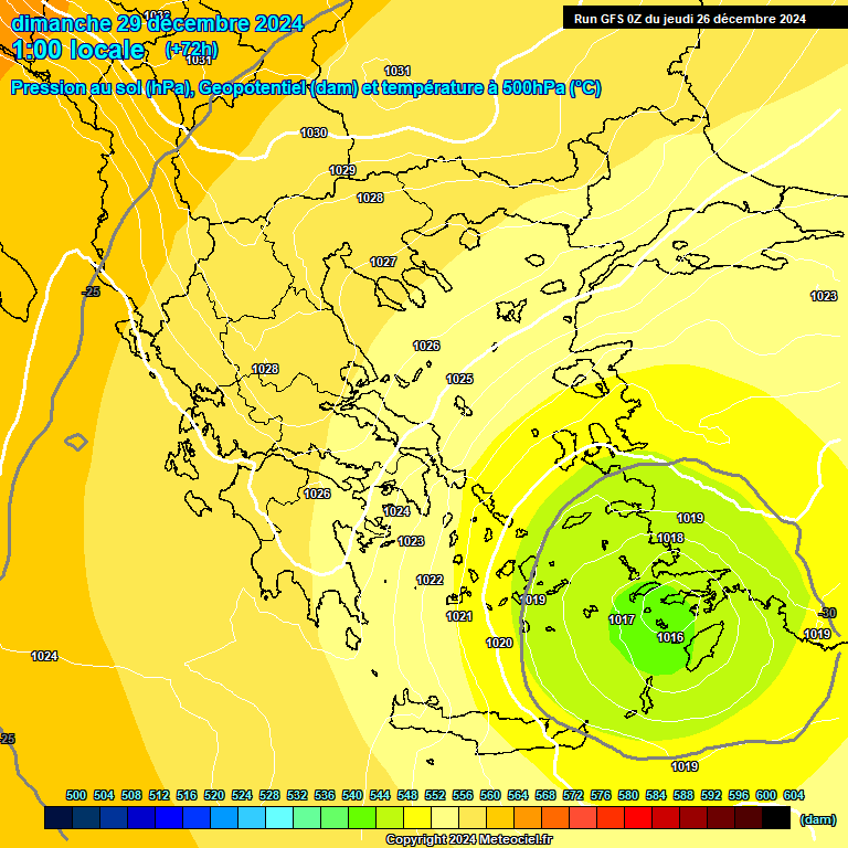 Modele GFS - Carte prvisions 