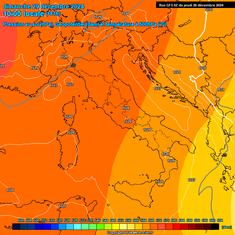 Modele GFS - Carte prvisions 