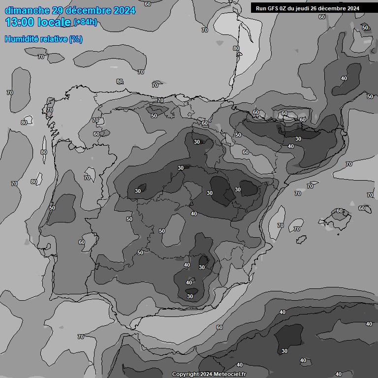 Modele GFS - Carte prvisions 