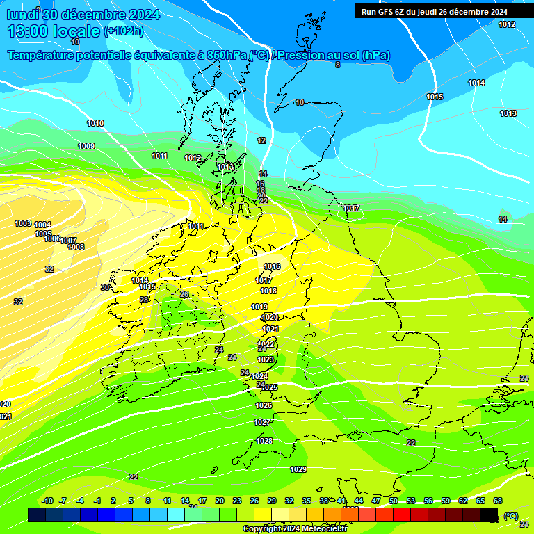 Modele GFS - Carte prvisions 