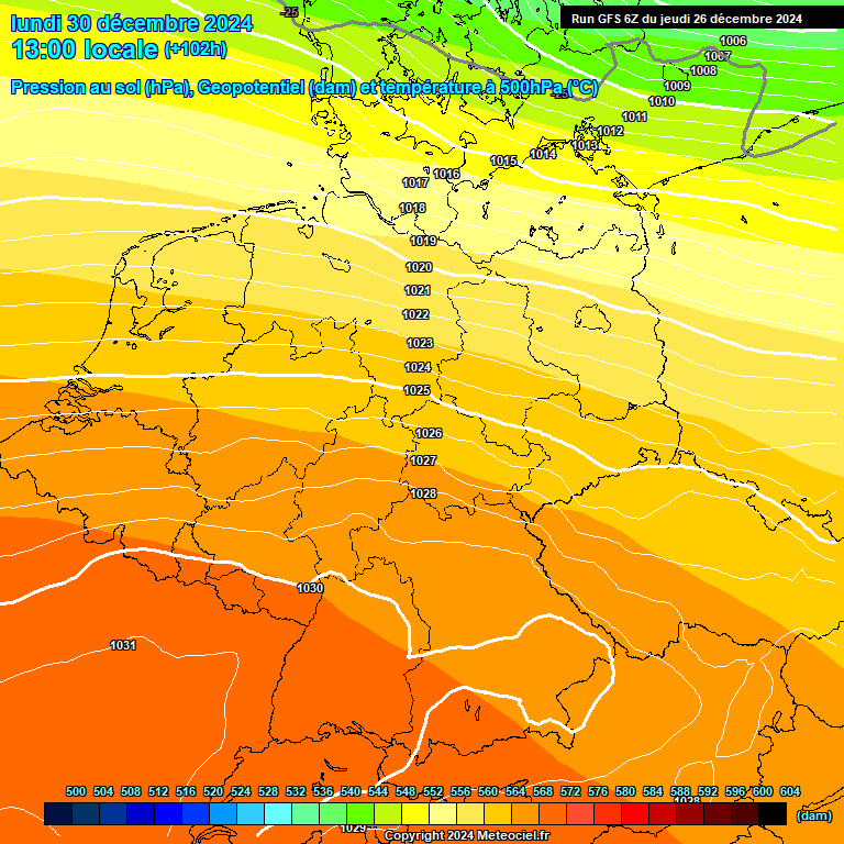 Modele GFS - Carte prvisions 