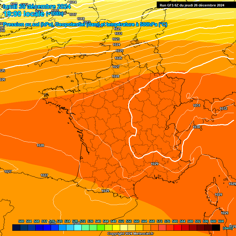 Modele GFS - Carte prvisions 