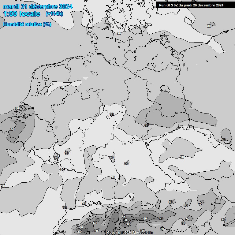 Modele GFS - Carte prvisions 