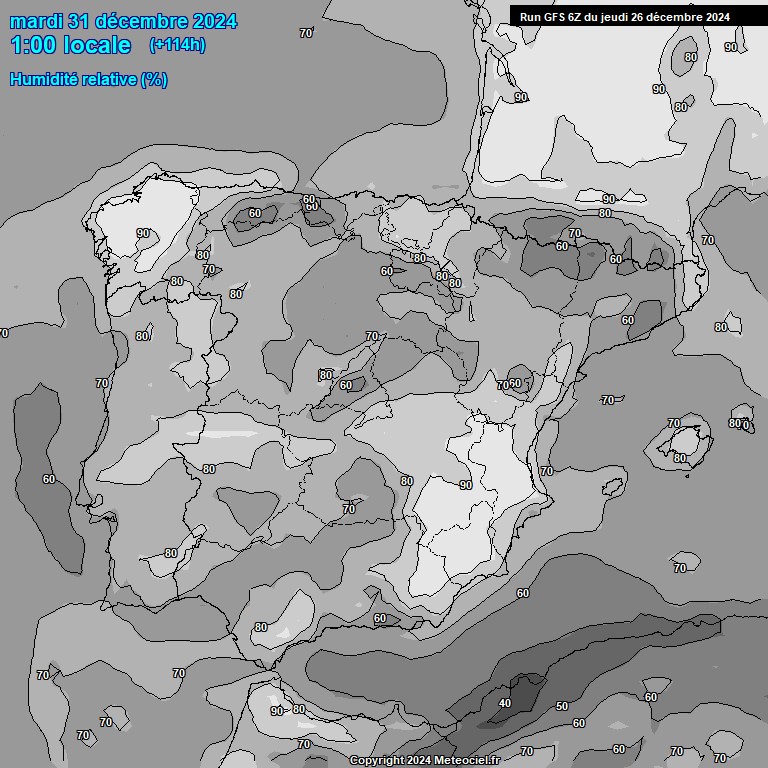 Modele GFS - Carte prvisions 