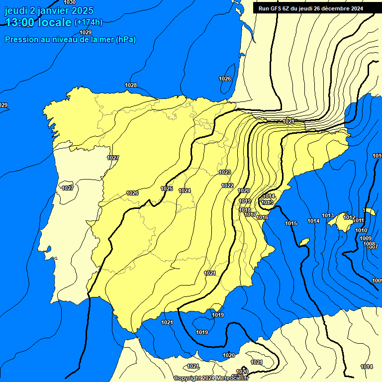 Modele GFS - Carte prvisions 