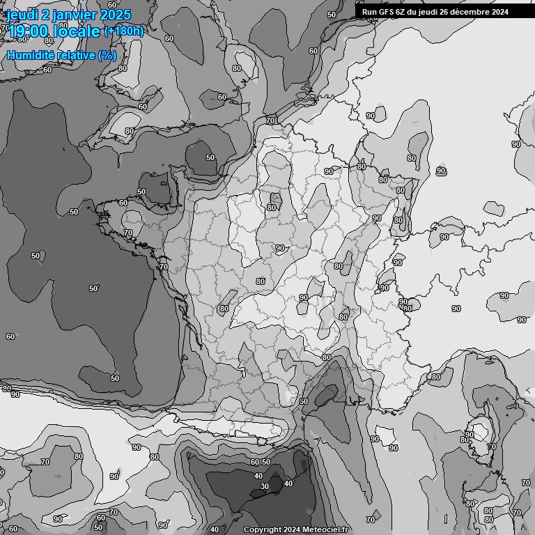 Modele GFS - Carte prvisions 