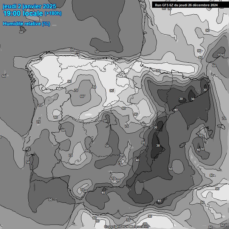 Modele GFS - Carte prvisions 