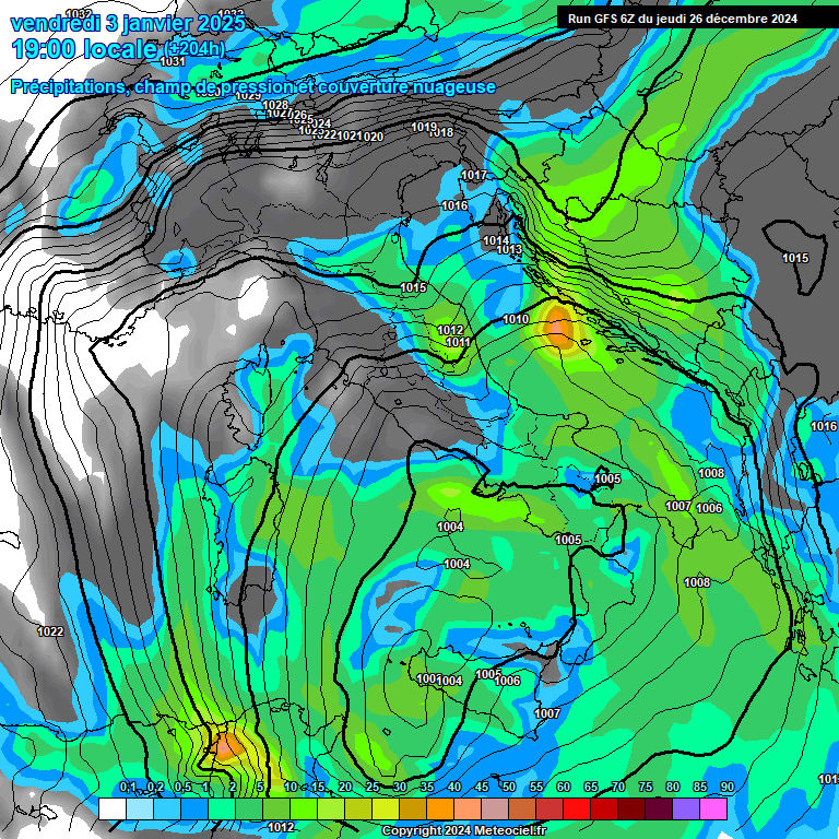 Modele GFS - Carte prvisions 