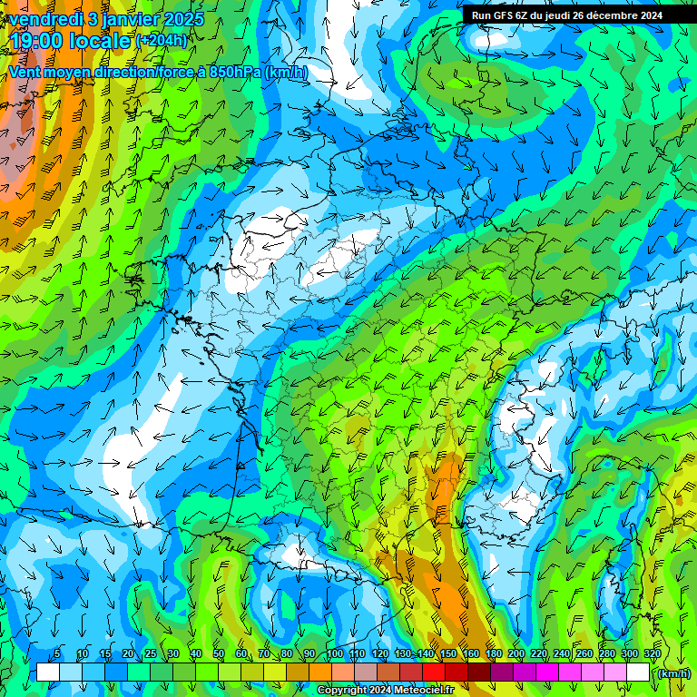 Modele GFS - Carte prvisions 