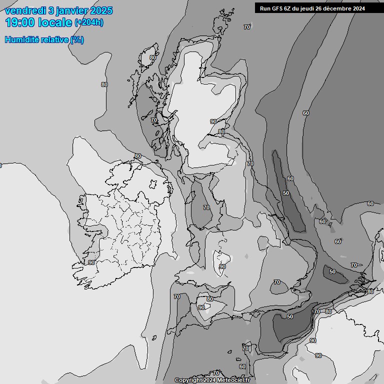 Modele GFS - Carte prvisions 