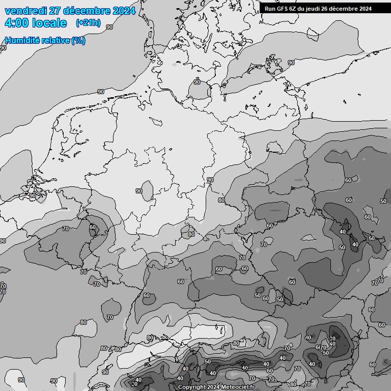 Modele GFS - Carte prvisions 