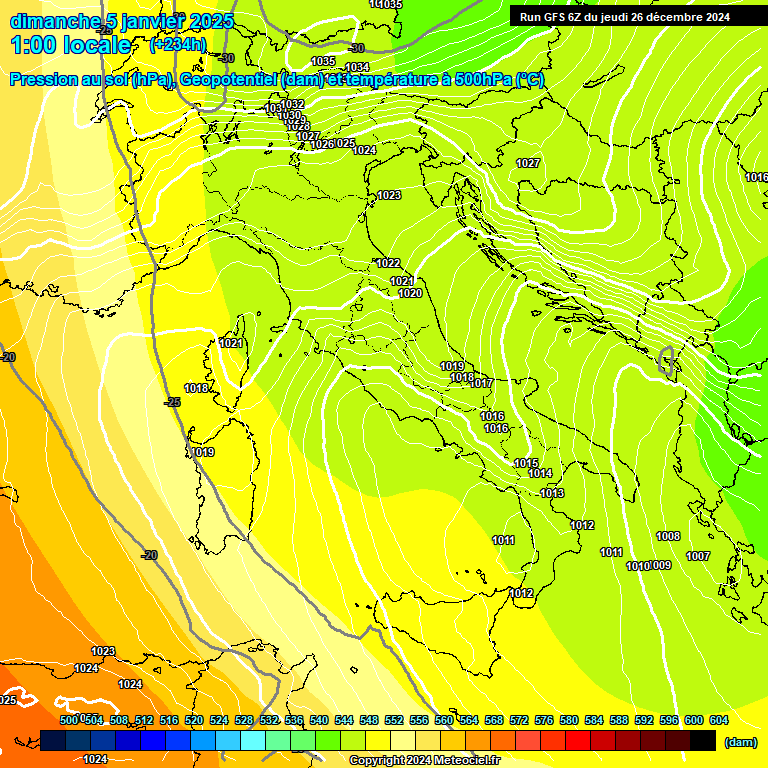 Modele GFS - Carte prvisions 