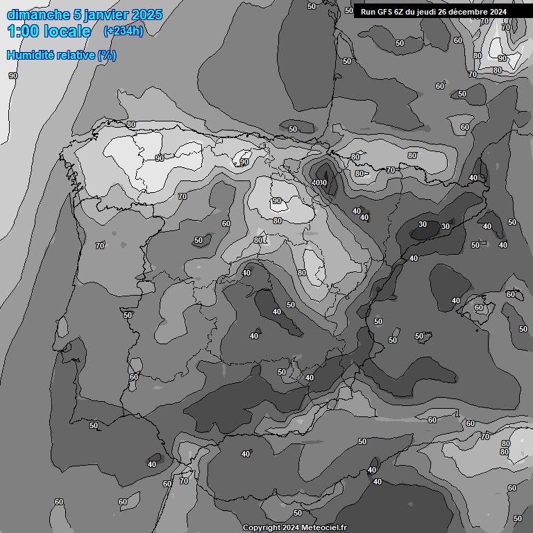 Modele GFS - Carte prvisions 