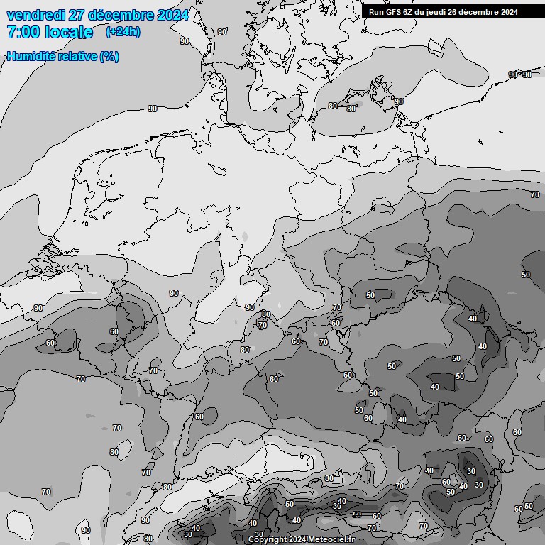 Modele GFS - Carte prvisions 