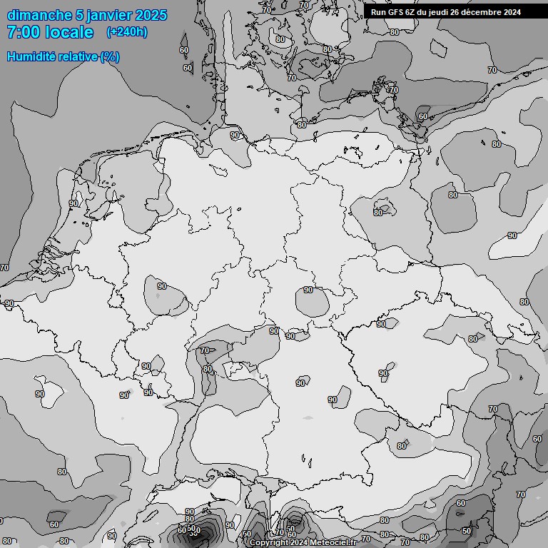 Modele GFS - Carte prvisions 