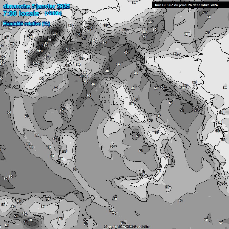 Modele GFS - Carte prvisions 