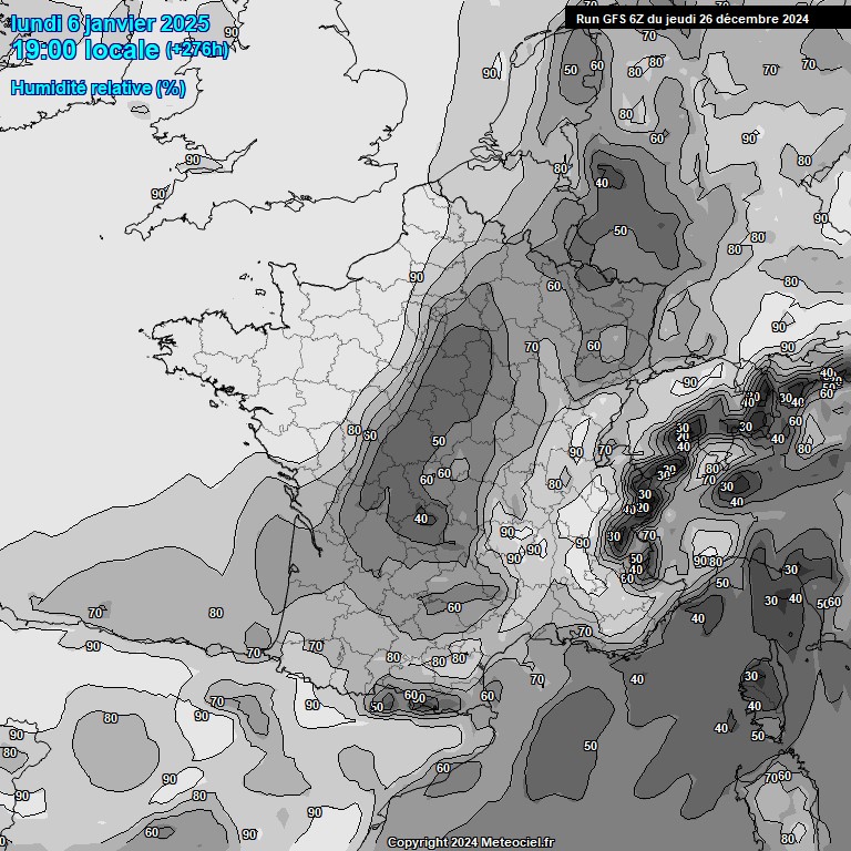 Modele GFS - Carte prvisions 