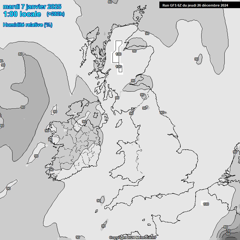 Modele GFS - Carte prvisions 