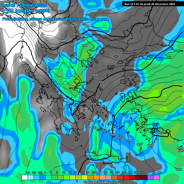 Modele GFS - Carte prvisions 