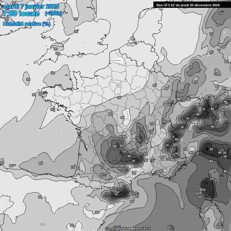 Modele GFS - Carte prvisions 