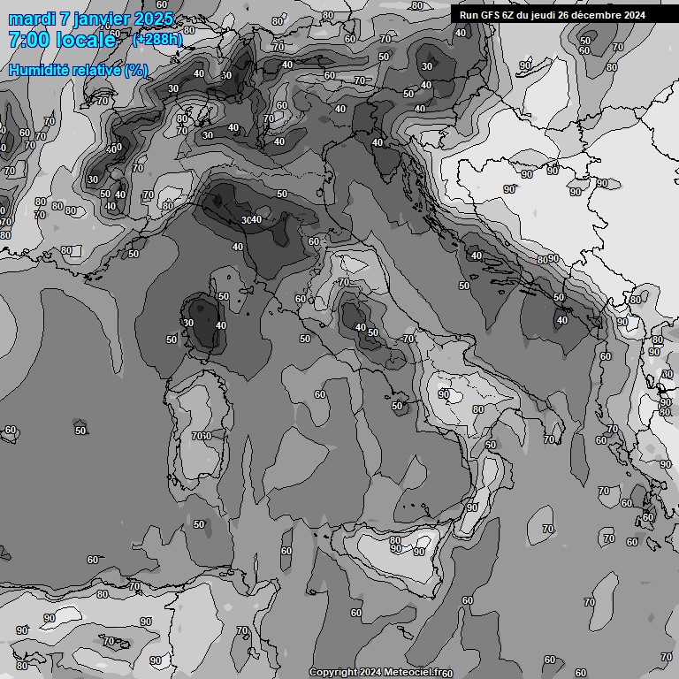 Modele GFS - Carte prvisions 