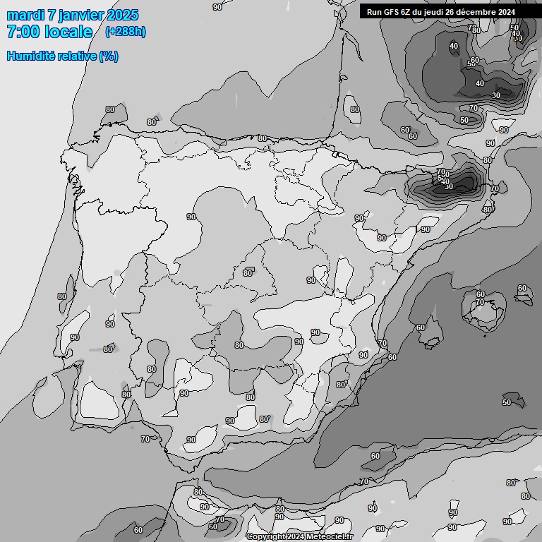 Modele GFS - Carte prvisions 