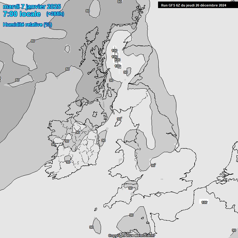 Modele GFS - Carte prvisions 