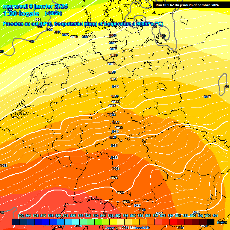 Modele GFS - Carte prvisions 