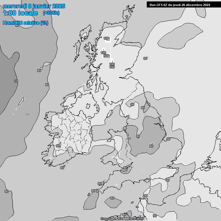 Modele GFS - Carte prvisions 