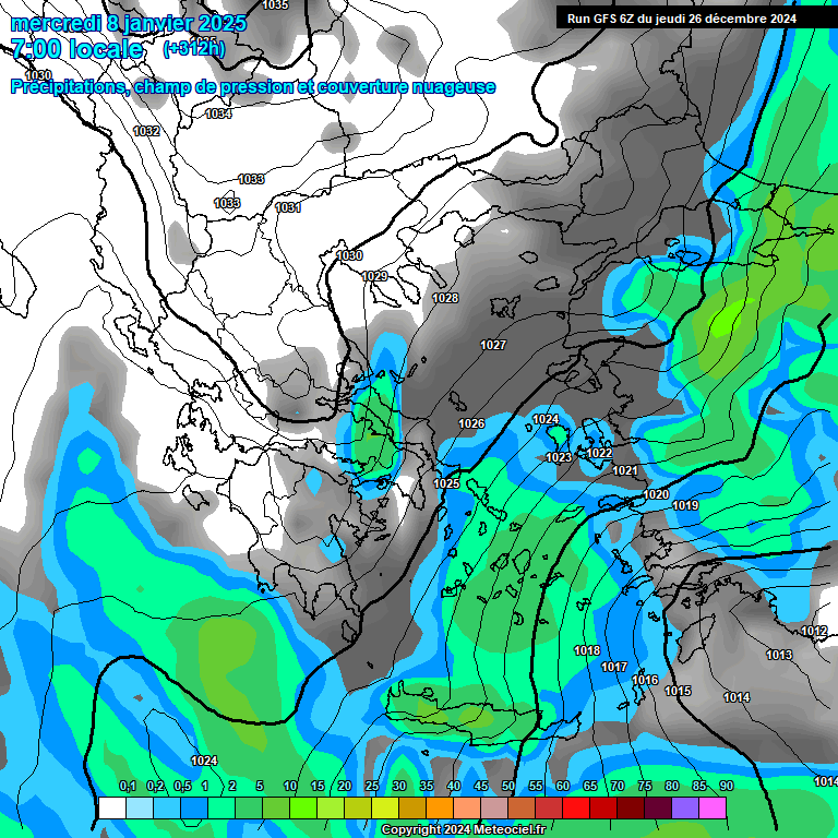 Modele GFS - Carte prvisions 