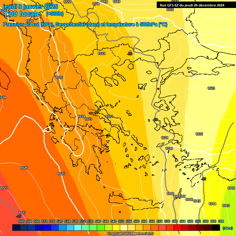 Modele GFS - Carte prvisions 