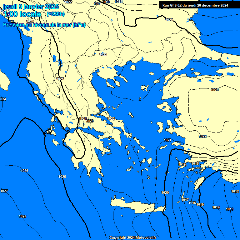 Modele GFS - Carte prvisions 